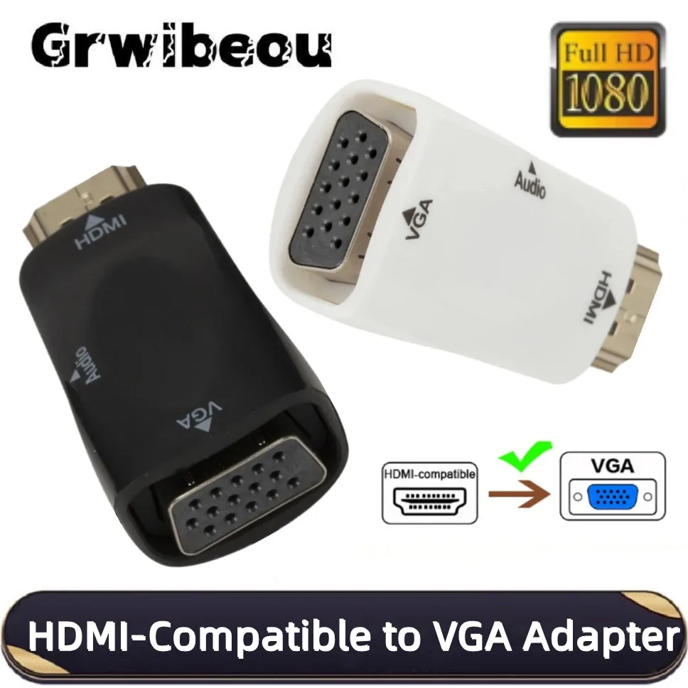 Cable adaptador convertidor HDMI a VGA de 1080P macho a hembra con conector de Audio de 3,5mm para PC, portátil, TV Box, proyector de pantalla de ordenador - imagen 2