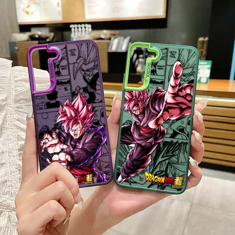 D-Dragon Ball Son Goku Manga para Samsung Galaxy A73 A71 A56 A54 A53 A52 A51 A35 funda de teléfono plateada colorida - imagen 2