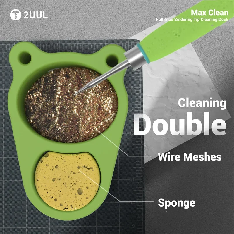 2UUL FD30 Max Clean base de limpieza de punta de soldadura de tamaño completo silicona anticalor para teléfonos móviles juego de herramientas de reparación de limpieza de punta PCB - imagen 5