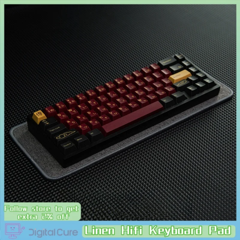 Nuevo Almohadilla de teclado de lino de alta fidelidad, tejido de hilo grueso, absorción de golpes, reducción de ruido, Teclado mecánico personalizado, escritura de sonido - imagen 2