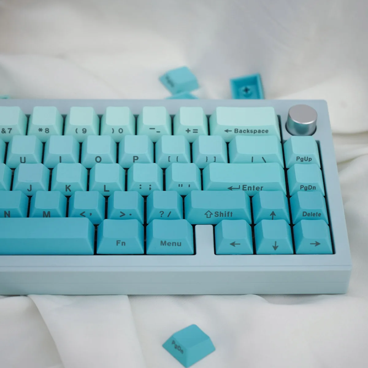 Teclas impresas de lado azul degradado, teclas PBT Dye-Sub, perfil Cherry para Cherry Gateron MX switch Gamer Keyboard GH60, 125 teclas - imagen 5