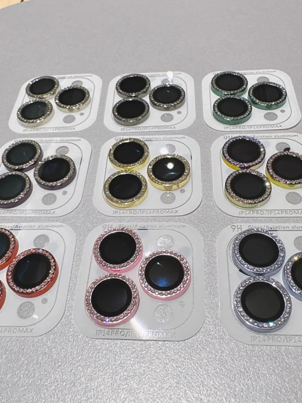 2-3 uds para Iphone película de lente brillo diamante 16promax cámara trasera 16 película protectora 15 todo incluido 12promax pegatina de lente Plus11 - imagen 5