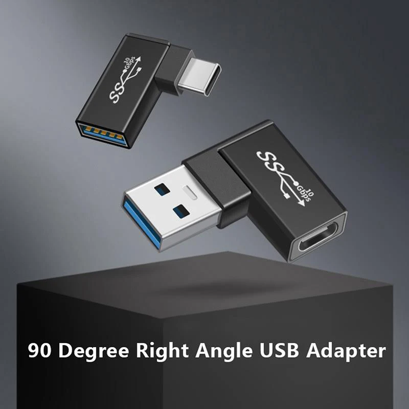 Adaptadores USB en forma de U, ángulo recto, adaptador de 90 grados, USB hembra a USB macho, adaptador de datos rápido de 10Gbps, convertidor, adaptador de carga - imagen 5