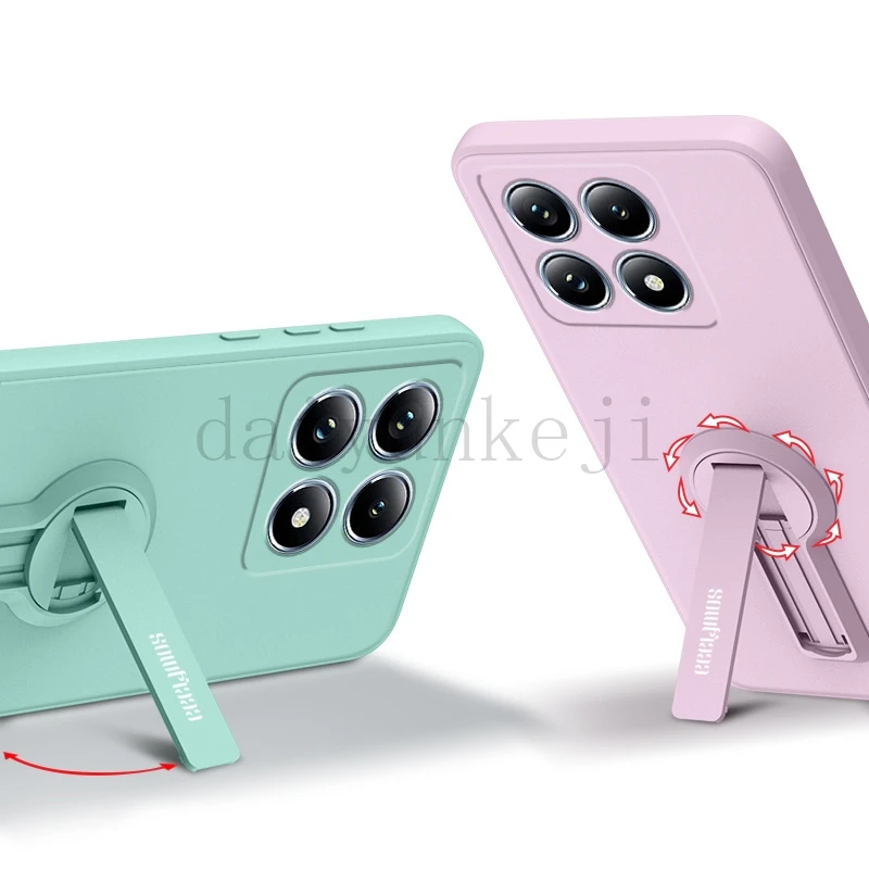 Funda de silicona para teléfono Xiaomi 14T Pro 5G, funda suave con soporte, película protectora de pantalla para Mi Xiaomi14T Xiaomi14Tpro - imagen 2