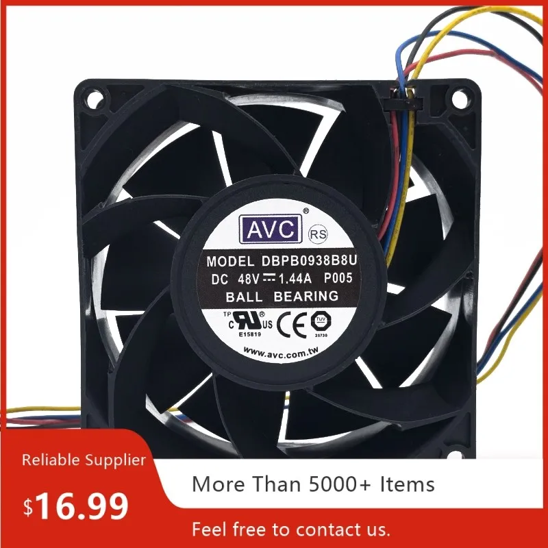 Para AVC DBPB0938B8U 9038 48V 1.44A PWM velocidad ajustable ventilador de alto volumen de aire 9CM