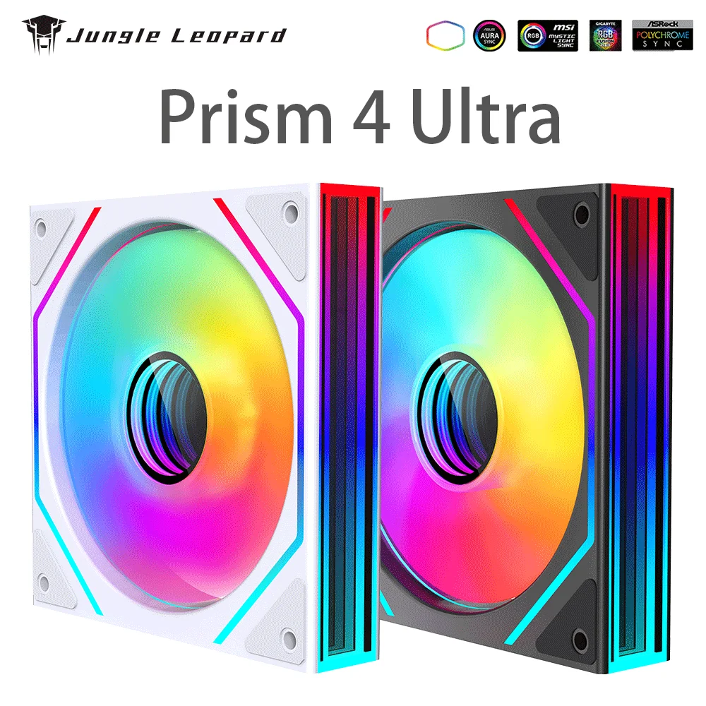 Jungle Leopard Prism 4 Ultra Case Fan 12CM refrigeración escritorio silencioso ARGB luz divina síncrona espejo ilimitado - imagen 2