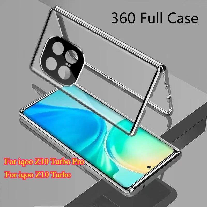 Funda protectora de adsorción magnética completa de Metal para VIVO IQOO Z10 Turbo Pro cubierta dura de vidrio templado de doble cara para Z10turbo - imagen 2
