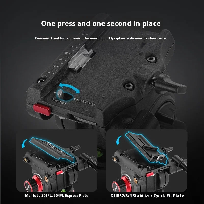 NEEWER TP75 trípode de cámara profesional cardán de amortiguación hidráulica vista panorámica de 360 grados trípode personalizado accesorios de fotografía - imagen 3