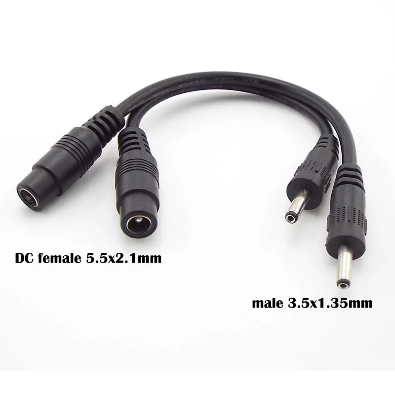 DC 3,5mm x 1,35mm macho a DC 5,5mm x 2,1mm convertidor de enchufe hembra conector de alimentación cable adaptador portátil 3,5*1,35 a 5,5*2,1 A7 - imagen 3