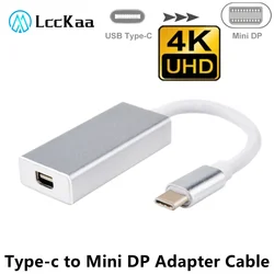 Cable adaptador 4K tipo C a Mini DP, convertidor USB C a Mini DisplayPort, cable de pantalla fundida para portátil Macbook Air Pro USB-C