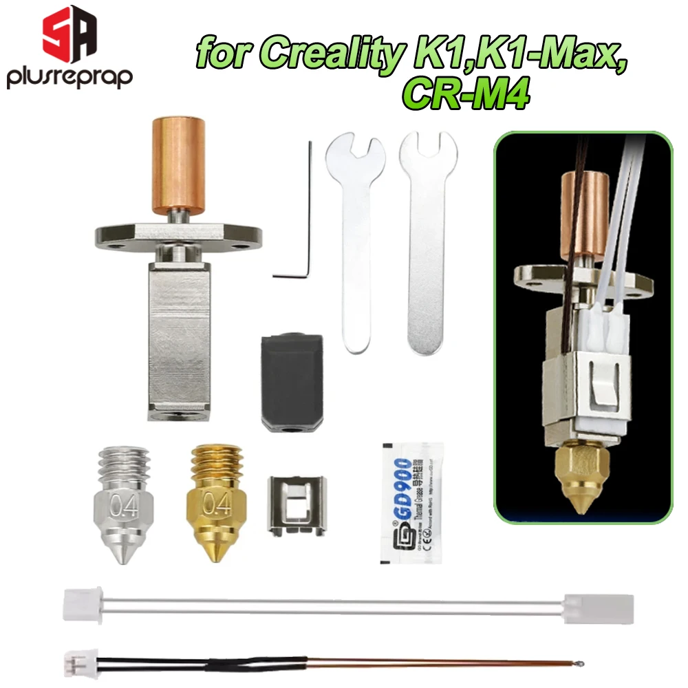 Para Creality K1 Max CR-M4 Hotend Kit calefacción de cerámica para Creality K1 actualización Hotend boquilla colocada de cobre