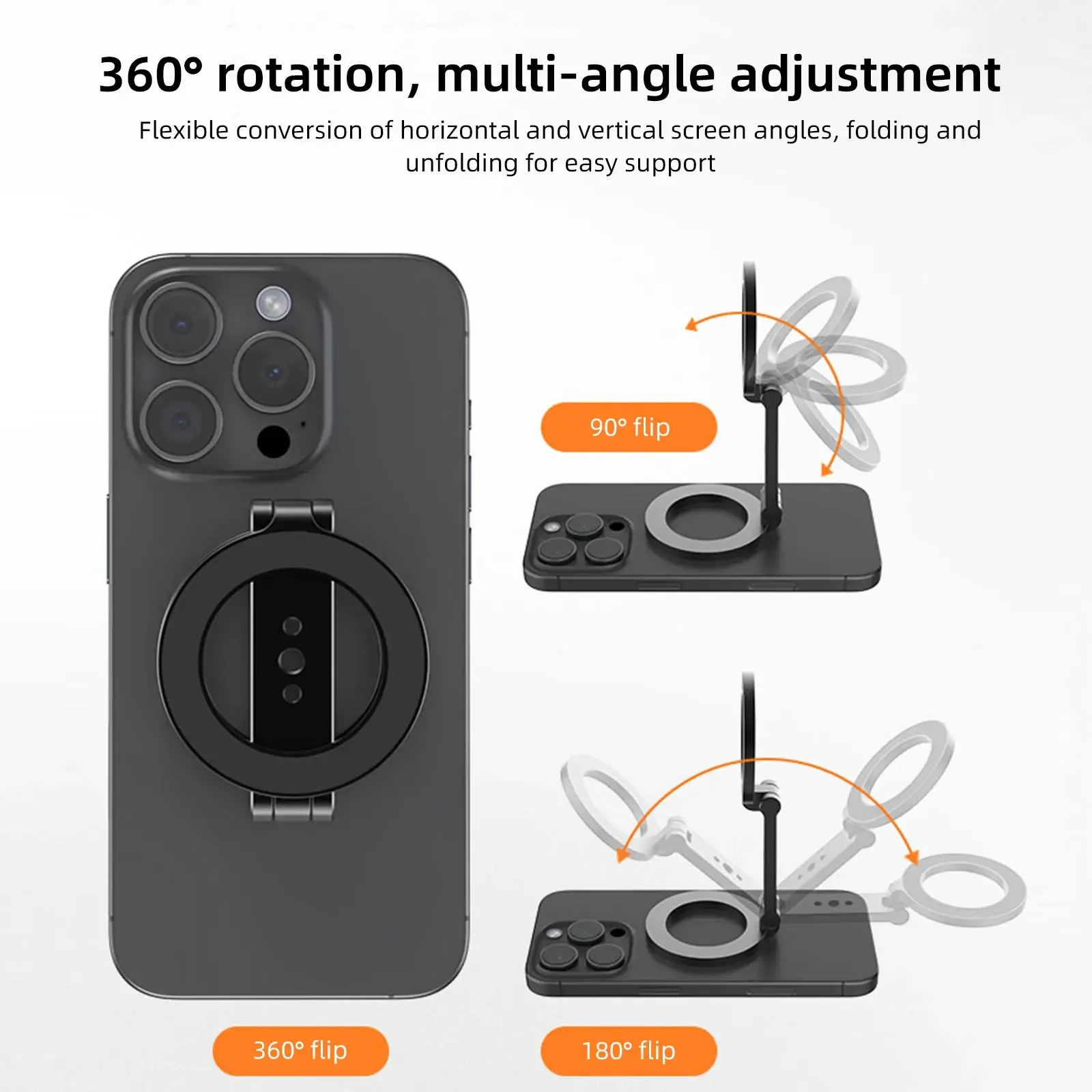 VRIG MG-26 Soporte magnético para teléfono de doble cara con Magsafe para iPhone 16 15 14 13 12 Series con soporte para trípode con tornillo de 1/4" - imagen 5