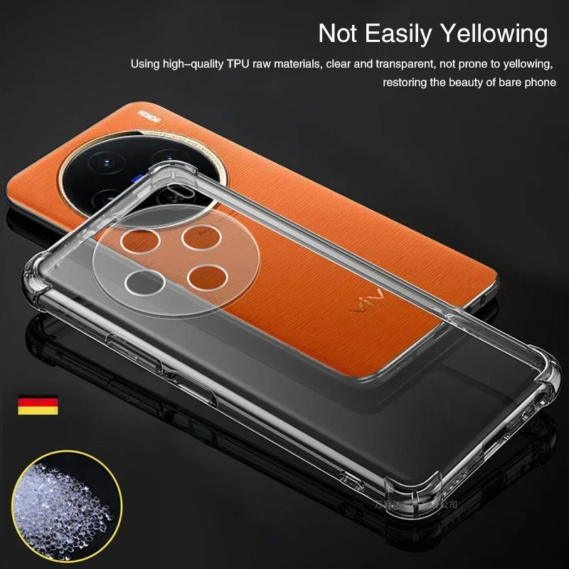 Funda de teléfono de silicona suave a prueba de golpes, carcasa trasera Original transparente antigolpes para VIVO X100, X100S Pro, X100Pro, 5G - imagen 4