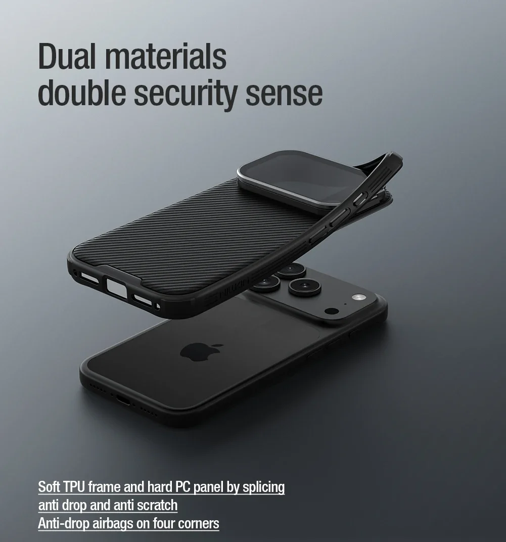 Para iPhone 17 Pro Max funda Nillkin CamShield Prop cubierta de cámara soporte transparente protección contraportada para iPhone 17 Pro - imagen 5