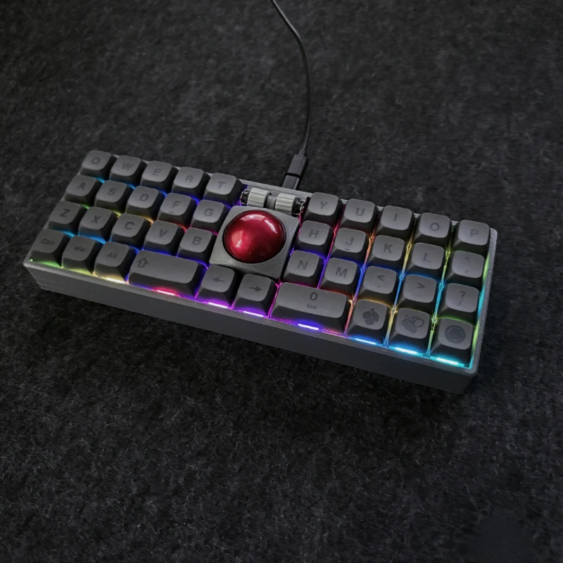 Gran oferta WK 40 BALL Mini Trackball teclado personalizado con cable RGB soporte de intercambio en caliente vía Trackball ratón teclas izquierda y derecha regalo DIY - imagen 5