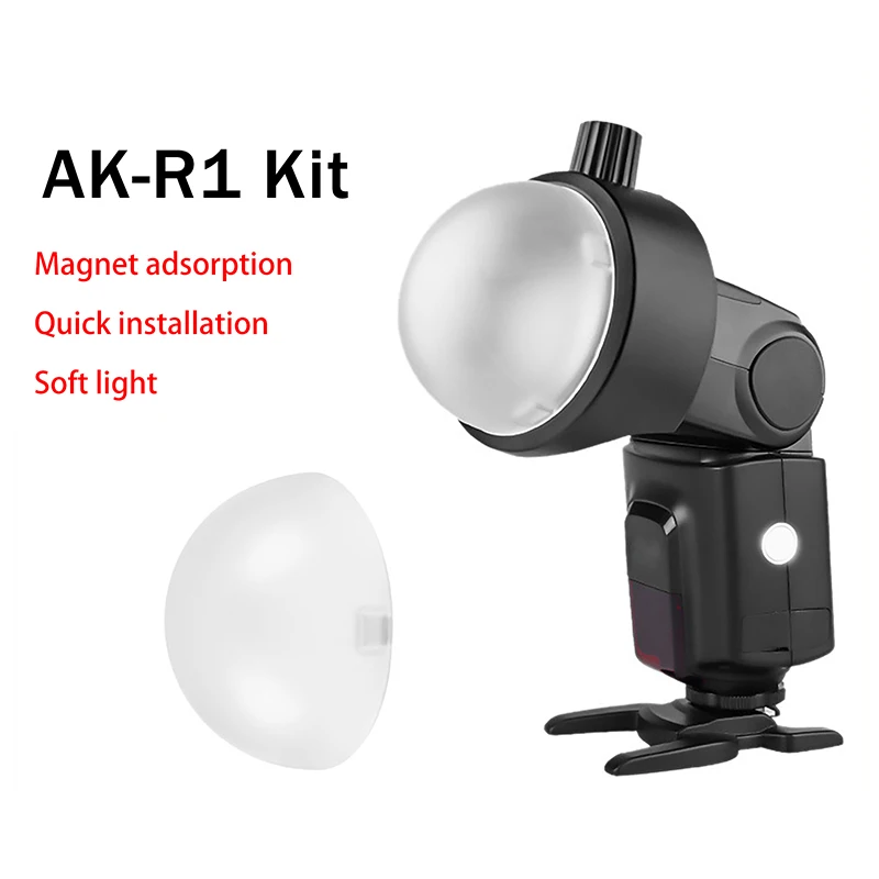 Difusor de cúpula magnética de AK-R11, repuesto para Flash de cabeza redonda V1/para AD200/AD200Pro/para Flash Series V1/S-R2, 1 ud. - imagen 3