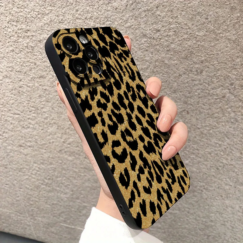 Para iPhone 17 16 15 14 13 12 11 Pro Max Funda de silicona con estampado de leopardo para iPhone XS Max XR X 7 8 Plus 16e 17 Air Funda suave - imagen 3