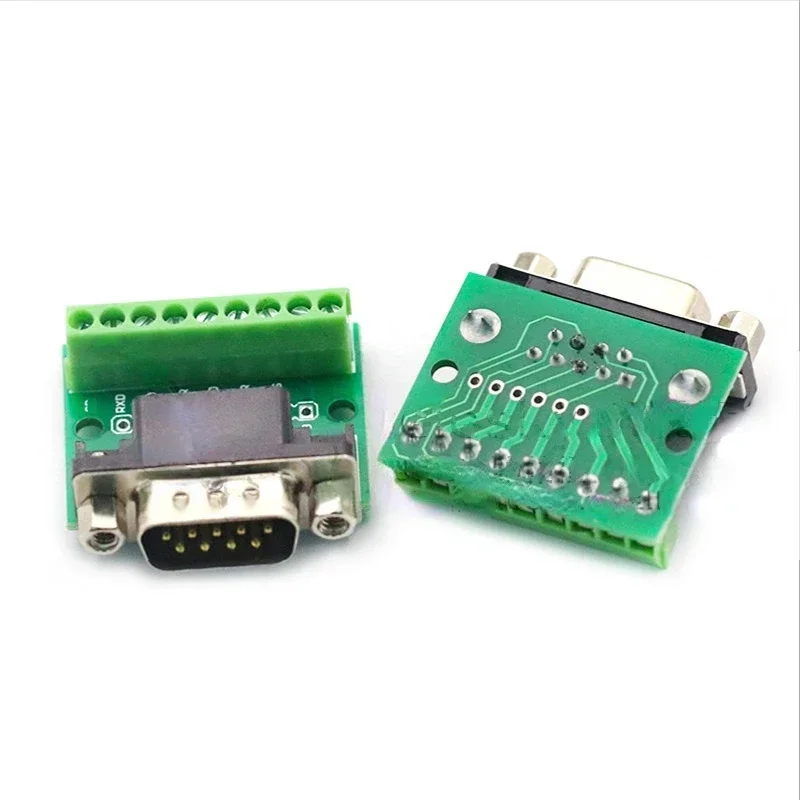 Adaptador DB9 macho hembra, módulo de terminales de señales RS232 RS485 Serial a Terminal, placa de ruptura de conector de 9 pines y 9 orificios, 1 Uds. - imagen 3