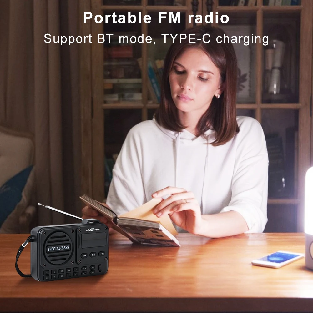 Radio FM digital Grabadora de radio portátil de alta sensibilidad BT 5.4 Radio Altavoz Receptor Alarma con pantalla LED para personas mayores - imagen 4