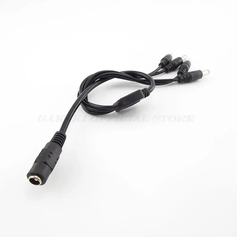 Cable divisor de fuente de alimentación CC de 1 hembra a 4 macho, conector adaptador de Cable de 12V con enchufe de 2,1x5,5mm para cámara de seguridad CCTV A7 - imagen 4