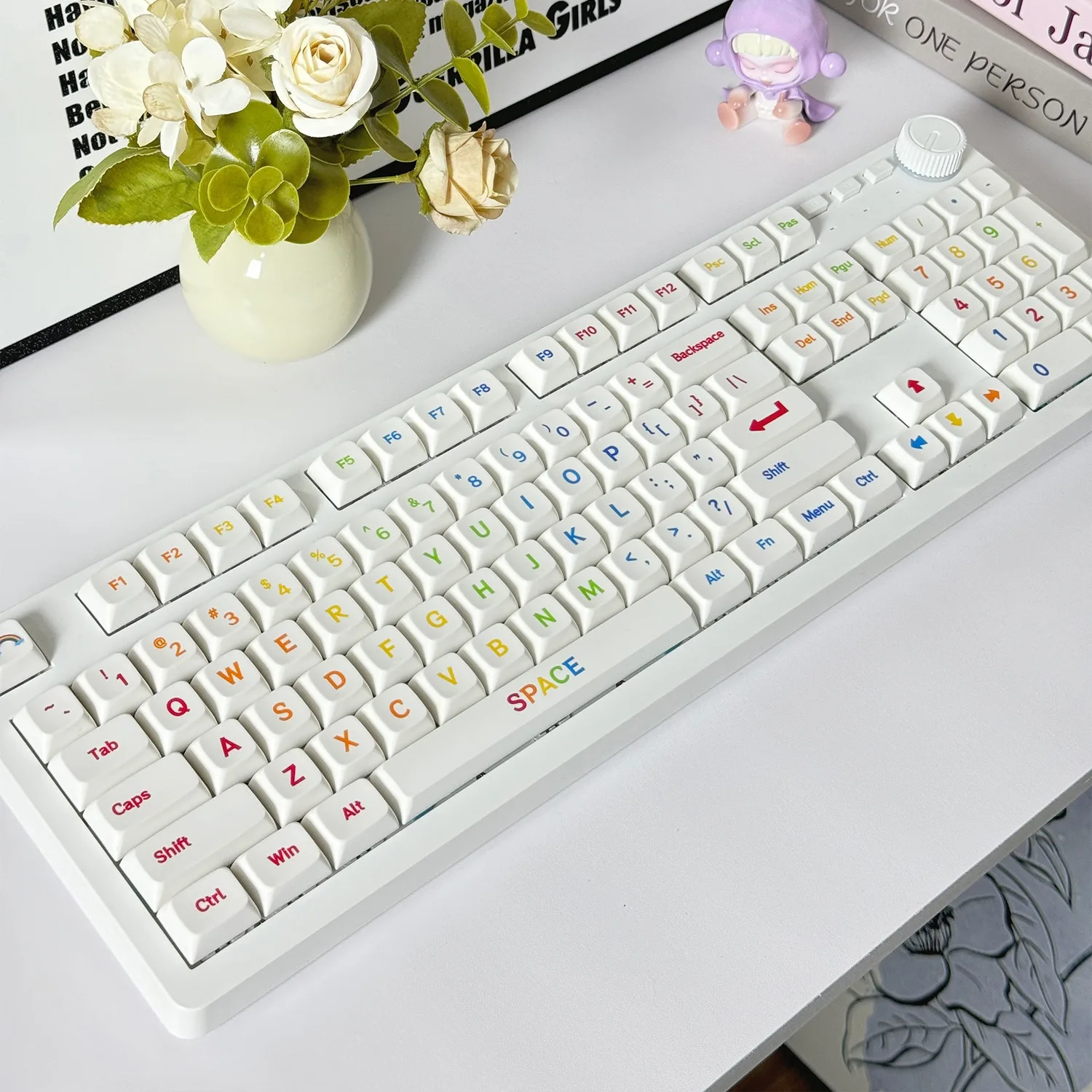 Teclas con tema de arcoíris de 113 teclas, sublimación de tinte, teclas de perfil PBT XDA para teclado mecánico Cherry Mx Switch, teclas personalizadas - imagen 2