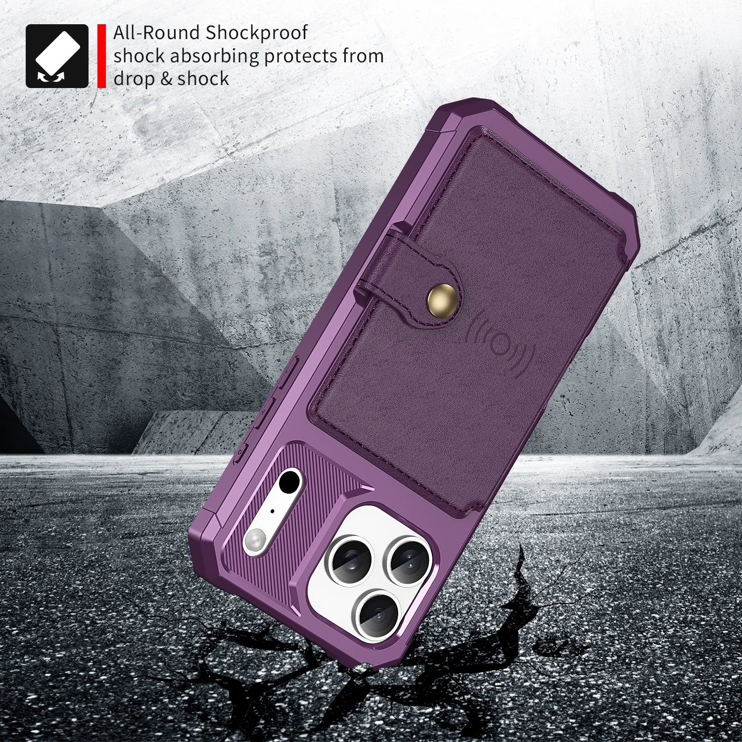 Funda de cuero tipo billetera Solt con tarjetas magnéticas de negocios para iPhone 17 Pro Max 16 Plus Air 15 14 13 12 11, funda ajustada a prueba de golpes - imagen 4