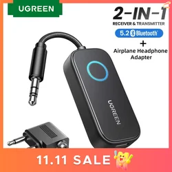 UGREEN Adaptador Bluetooth para Avión 2 en 1 – Receptor y Transmisor