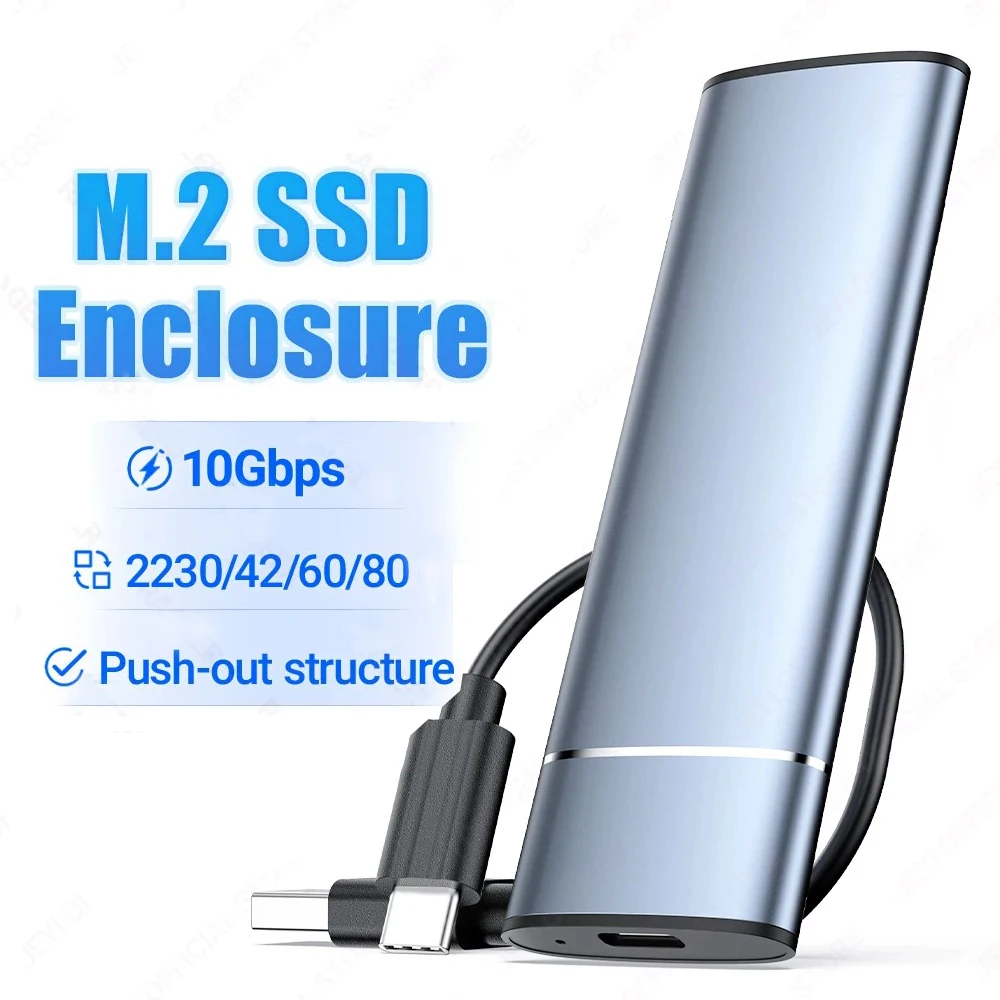 Adaptador de carcasa M.2 NVMe SSD, carcasa de aluminio HDD SSD USB C 3,1 Gen2, 10Gbps a NVMe SATA NGFF PCIe, caja externa para ordenador portátil y PC