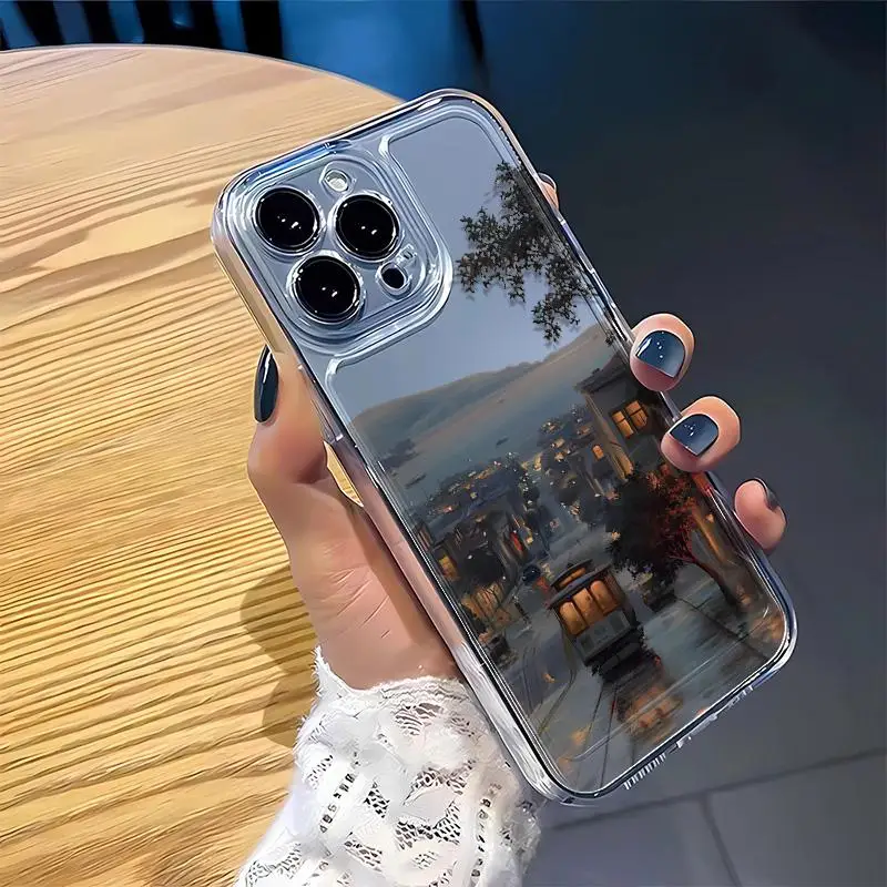 Funda con paisaje para iPhone 16 15 14 13 12 11 Pro Max X XR 6 7 8 Plus SE, carcasa protectora de pantalla a prueba de golpes - imagen 4