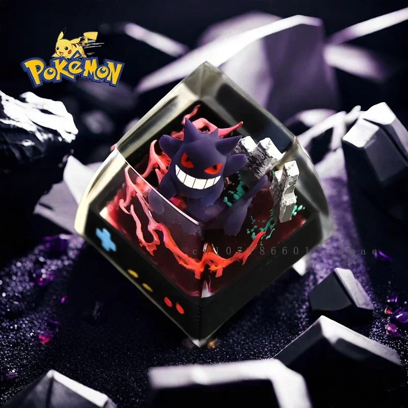 Teclas de resina Gengar de personaje de Anime de Pokémon, Micro paisaje, regalos personalizados hechos a mano, teclas de teclado mecánico - imagen 5