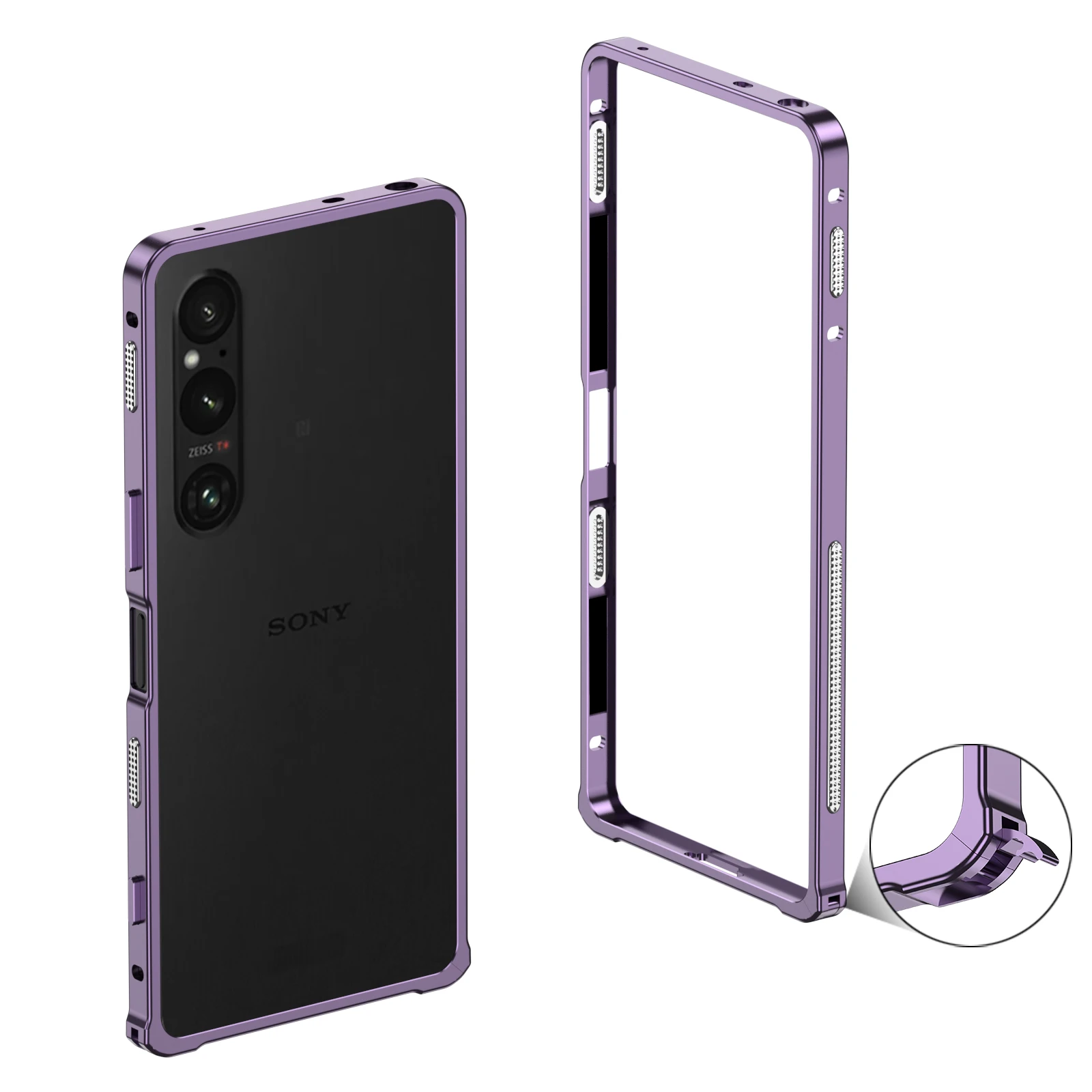 Funda con marco de Metal para Sony Xperia 1 VI, cubierta ultrafina con disipación de calor dividida con diseño de hebilla de caballito de mar para Sony Xperia 1vi - imagen 4