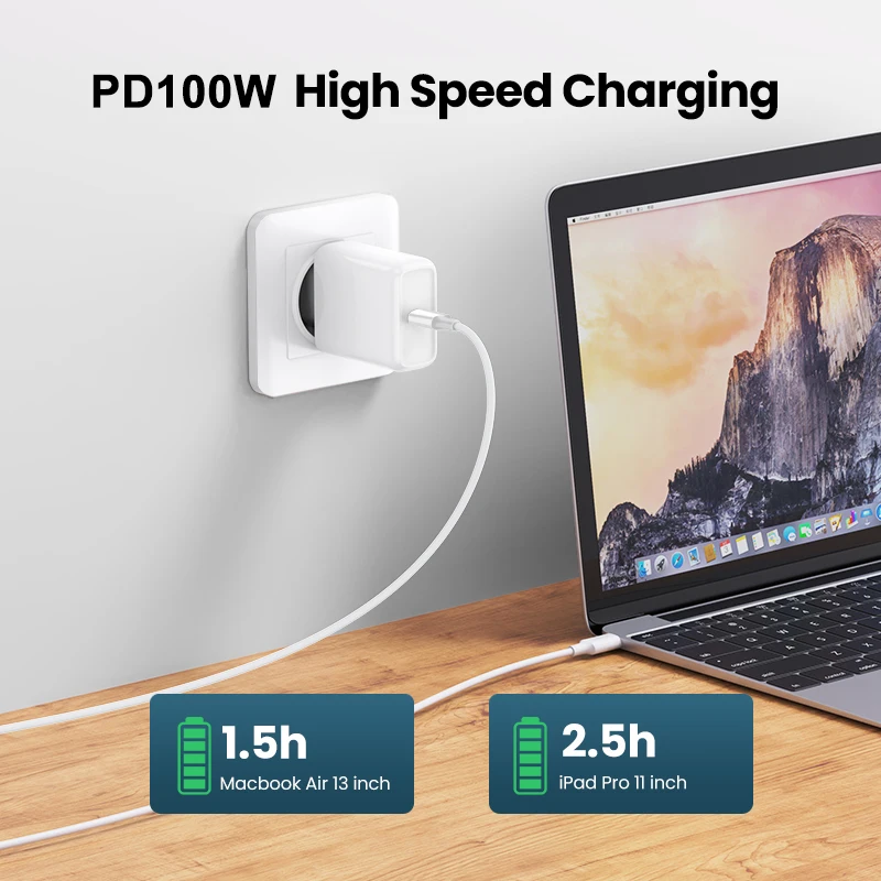 PD 100W USB-C a USB tipo C Cable de transferencia de datos de carga rápida para Huawei Samsung Xiaomi iPhone iPad línea de datos tipo C a C - imagen 2