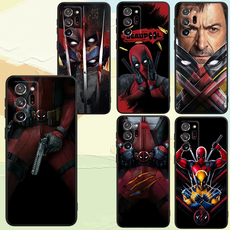 Marvel Lobezno Deadpool Love para Samsung, A53, A52, A33, A32, A51, A71, A21S, A13, A73, A55, A22, A23, A35, A72, A54, A12, 5G, negro, TPU