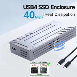 Caja SSD USB4 Thunderbolt USB-C M.2 NVMe para MacBook, iPad y telefono