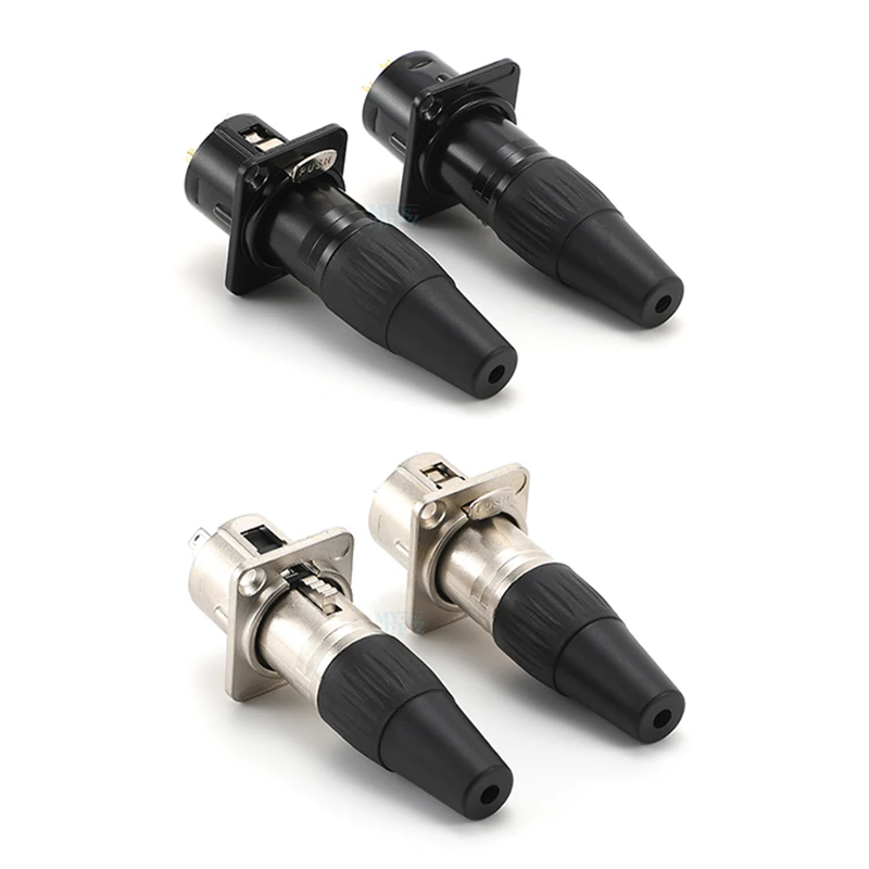 1 Uds. Conector de clavija de Cable de Audio macho hembra de 3 pines terminación de Cable micrófono negro plateado altavoz chapado en oro de cobre puro - imagen 5