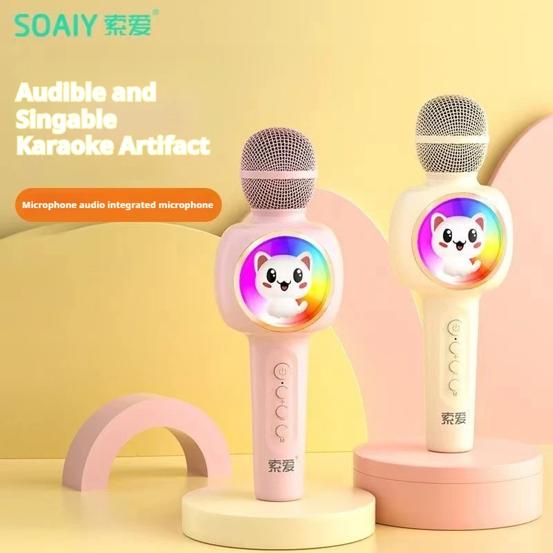 SOAIY MC63 micrófono de Audio altavoz integrado inalámbrico Bluetooth Karaoke KTV fiesta en casa niños cantando 1200mAh micrófono - imagen 2