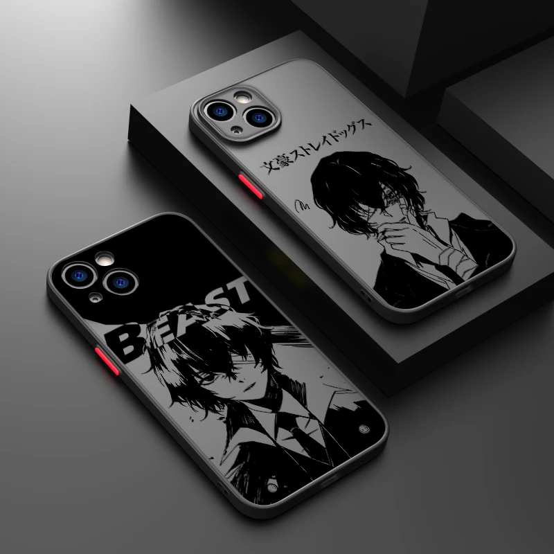 Funda de teléfono de Anime Bungo Stray Dogs para Apple iPhone 15 14 13 12 11 XS Mini Pro Max 8 XR X mate translúcido esmerilado