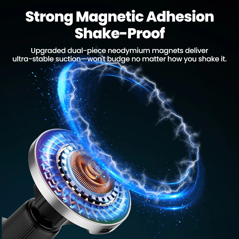 Soporte de carga rápida inalámbrica de 15W, salida de aire, soporte de navegación, soporte magnético para teléfono de coche inalámbrico para teléfonos inteligentes - imagen 2