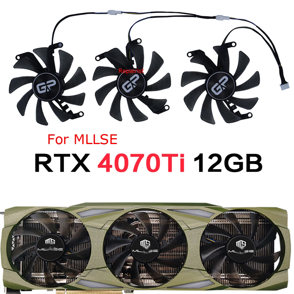 Ventilador de tarjeta de vídeo, Enfriador de tarjetas gráficas, T129215SU, para MLLSE RTX 3080 RTX3080 10GB, para MLLSE RTX 4070Ti 12GB, Juego de 3 uds. - imagen 2