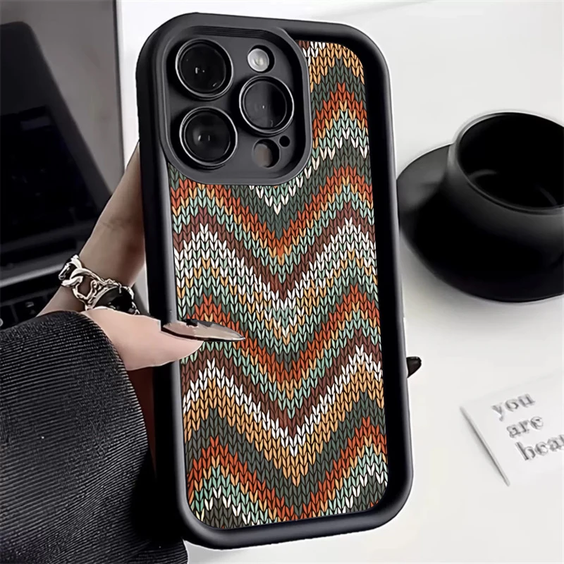 Funda de teléfono de silicona con patrón de suéter de estilo bohemio para Xiaomi Mi 14T 14 13T 13 12T 11 Lite 5G Poco X6 X5 X3 F5 F6 M6 Pro - imagen 2