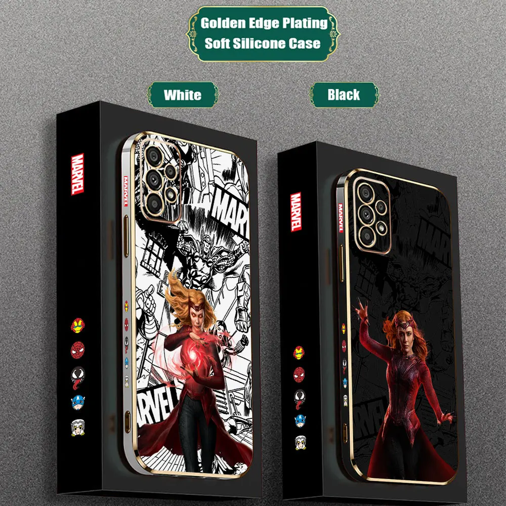 Marvel Wanda Scarlet Witch Case para Samsung Galaxy, A55, A54, A53, A52, A52S, A51, A73, A72, A71, A42, A35, A34, A33, A32, A31, A25, A24, 5G