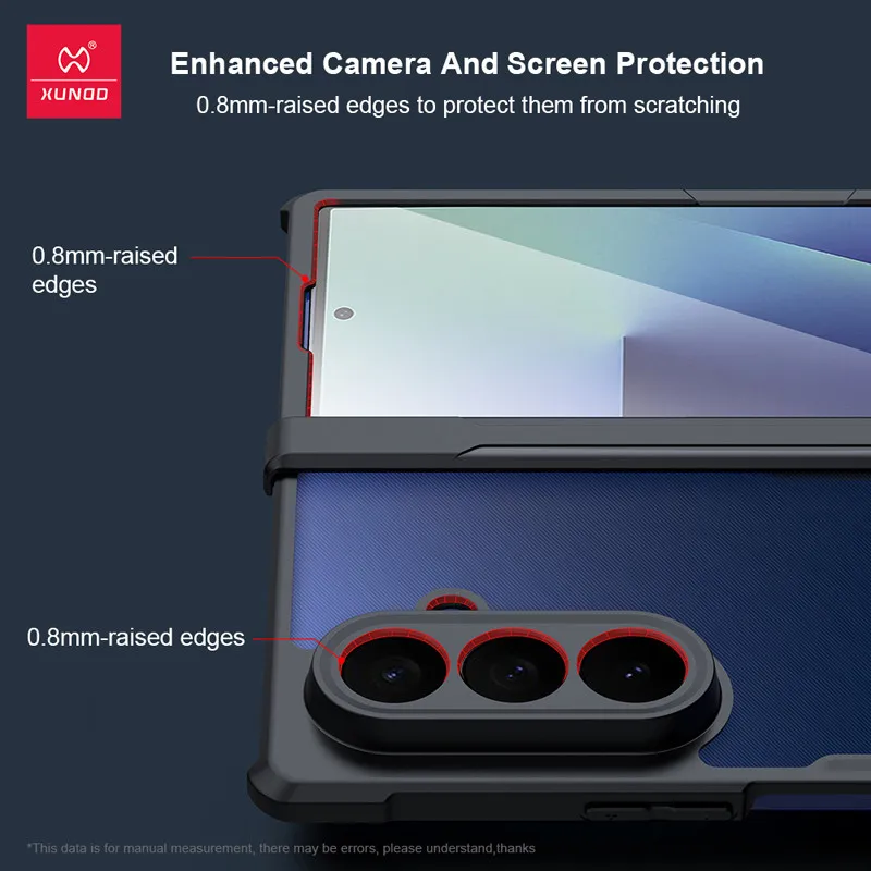 Para Samsung Galaxy Z Fold 7 funda XUNDD Airbags anticaída patrón láser acrílico duro + cubierta de teléfono plegable con bisagras de vidrio - imagen 4