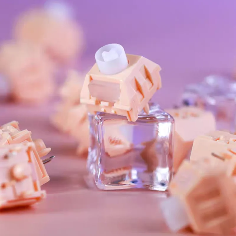 Kailh Box-interruptor de hielo triturado, Tactile completo con pompón, 5 pines, 60g, teclado mecánico personalizado para juegos, interruptores MX, lubricación de fábrica