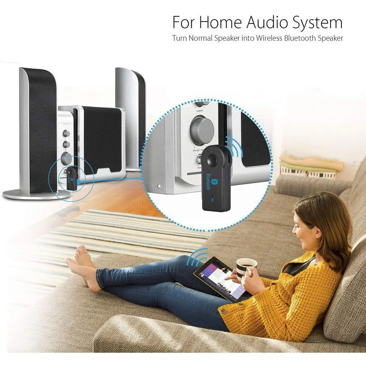 Receptor Bluetooth auxiliar para coche, interfaz 5,0, adaptador de Audio inalámbrico de 3,5mm, conversión de llamadas manos libres, transmisor Bluetooth - imagen 4