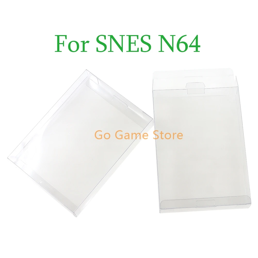 20 piezas transparente para caja de juego SNES N64, funda protectora, juegos CIB, cajas de juego protectoras de plástico PET