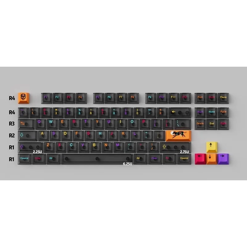 Juego de teclas con tema brumoso, perfil de cereza, PC, 136 teclas, teclas originales personalizadas hechas a mano para accesorios de teclado mecánico - imagen 2