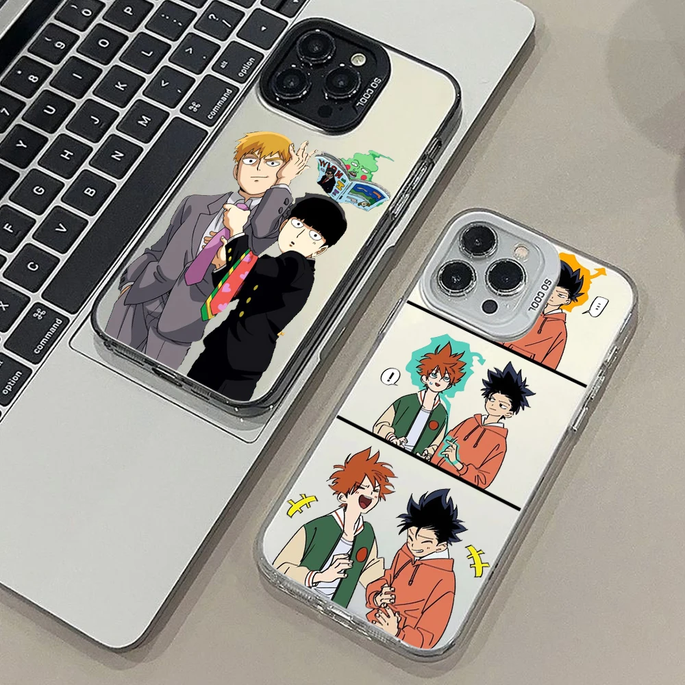 Mob Psycho-funda plateada para teléfono móvil, carcasa de color mate para Apple iPhone 15, 14, 13, 12, 11, X, XS, XR, 8, 7 Plus, Pro Max, 100 - imagen 2