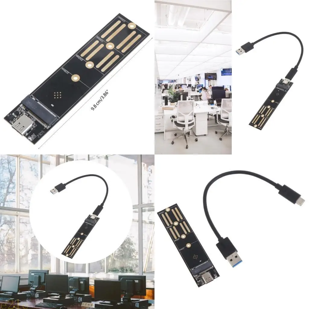 E21E DUAL PROTOCO Distinato estado sólido NVME NGFF SSD a USB3.1 Adaptador 10G para disco duro externo M/B+M