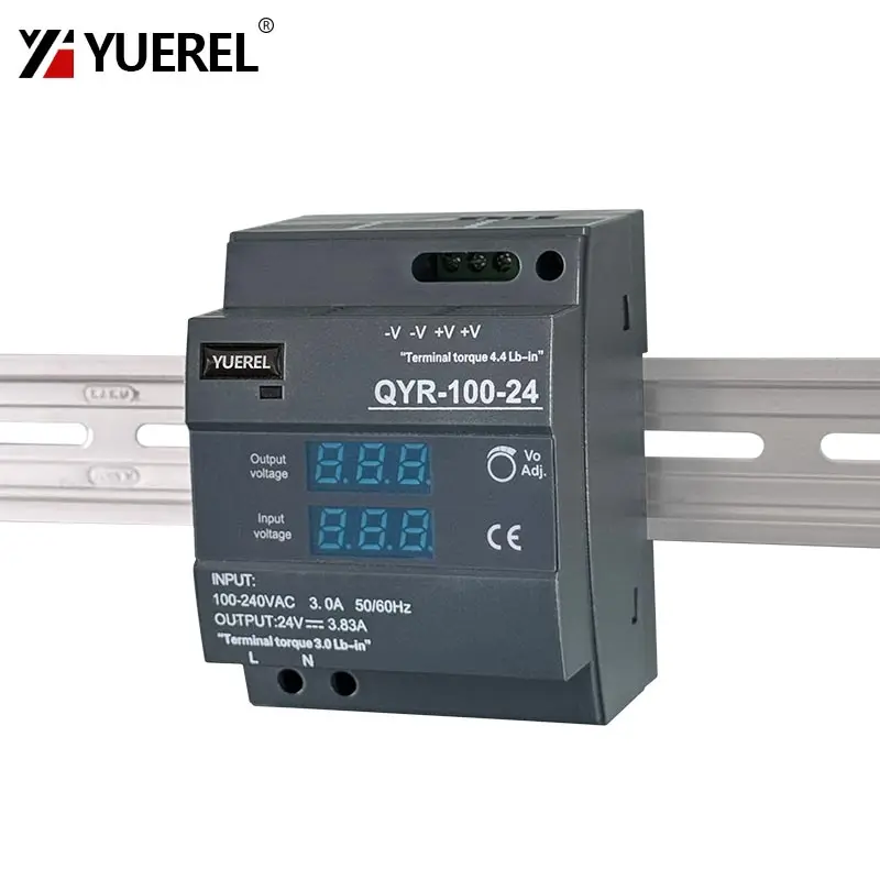 Fuente de alimentación conmutada en carril DIN de 60W, 100W, 150W, con pantalla Digital AC-DC de 12V y 24V en forma de paso Industrial para tira de luces LED - imagen 4