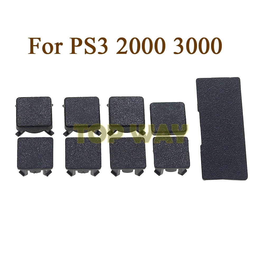 1 Juego de tapa de tornillo de botón de plástico, cubierta de pies de goma, juego de repuesto para PS3 Slim 2000 3000 4000 para controlador Sony Playstation 3 - imagen 5